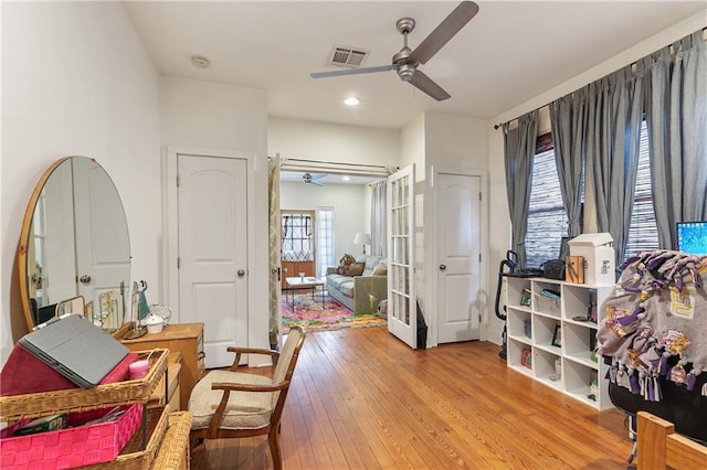 182527 Cambronne St, New Orleans, LA 70118 - bedroom with hardwood / wood-style flooring, recessed lighting, and a ceiling fan