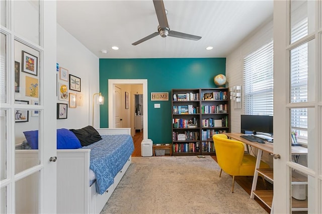 182527 Cambronne St, New Orleans, LA 70118 - bedroom featuring an office area and recessed lighting
