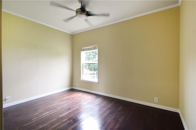 109 Norton Ave, Arabi, LA 70032 - empty room featuring dark wood-type flooring, baseboards, a ceiling fan, and crown molding