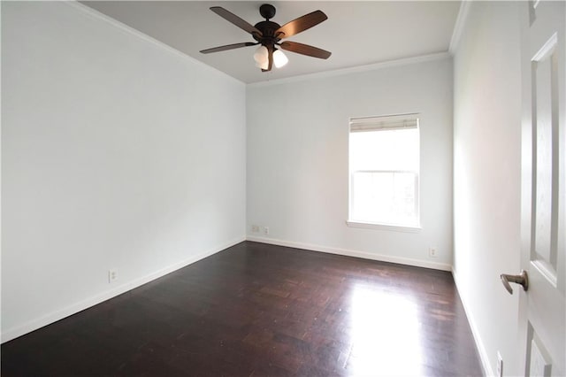 109 Norton Ave, Arabi, LA 70032 - unfurnished room with a ceiling fan, ornamental molding, wood finished floors, and baseboards
