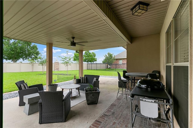 103 Lac Cypriere Dr, Luling, LA 70070 - view of patio / terrace featuring ceiling fan and an outdoor hangout area