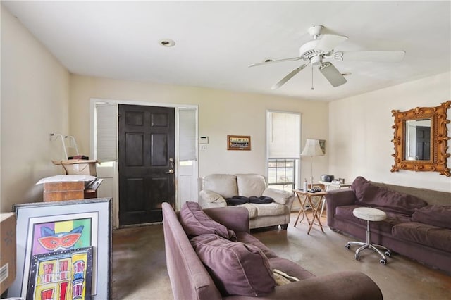 4740 Banks St, New Orleans, LA 70119 - living room with a ceiling fan