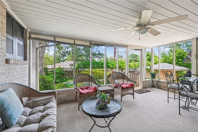 3845 Croydon St, Slidell, LA 70458 - sunroom / solarium featuring an outdoor hangout area and ceiling fan