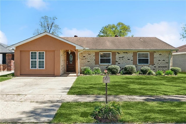 3121 Arbutus Ln, Marrero, LA 70072 - ranch-style home featuring brick siding, a front yard, and a shingled roof