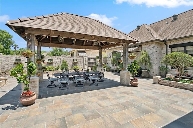 500 Tallow Tree Dr, Madisonville, LA 70447 - view of patio / terrace featuring a gazebo and outdoor dining area
