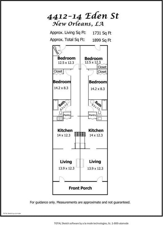 441214 Eden St, New Orleans, LA 70125 - room layout