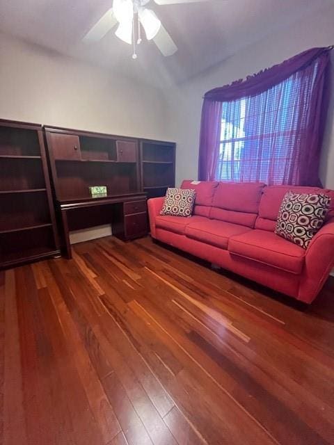 5917 Campus Blvd, New Orleans, LA 70126 - living area with hardwood / wood-style floors and a ceiling fan