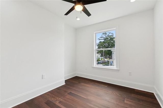 2824 Andover St, Jefferson, LA 70121 - unfurnished room featuring ceiling fan, dark wood finished floors, baseboards, and recessed lighting