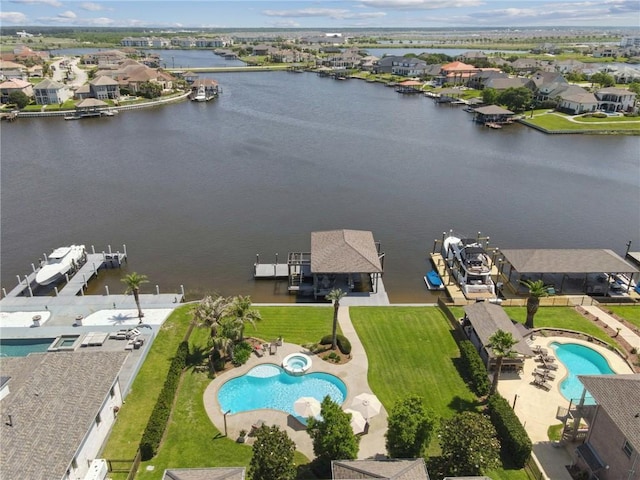 983 Lakeshore Blvd, Slidell, LA 70461 - aerial perspective of suburban area with a pool area and a nearby body of water