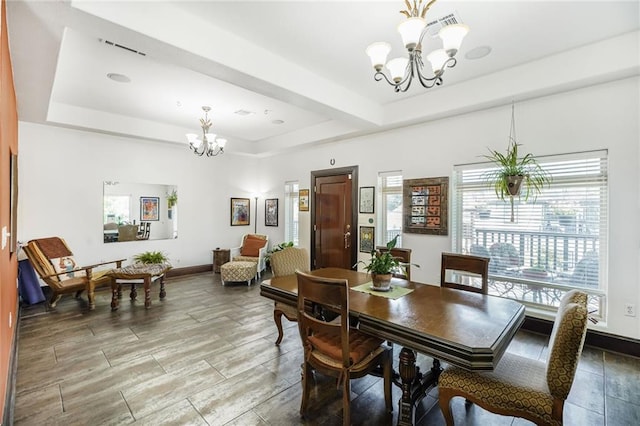 439 S Clark St, New Orleans, LA 70119 - dining room with a chandelier and a raised ceiling