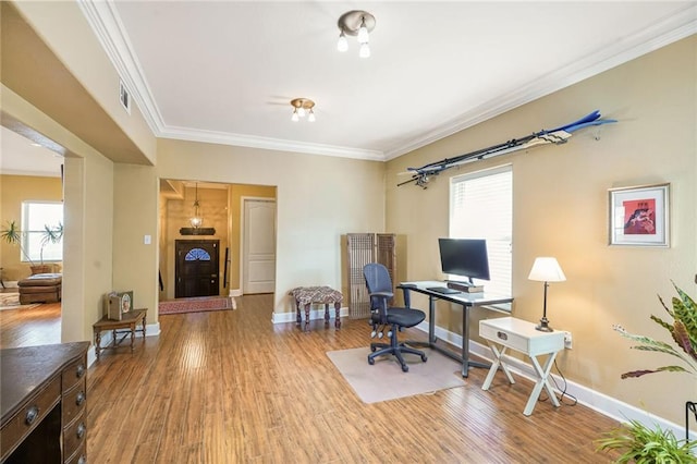 439 S Clark St, New Orleans, LA 70119 - office space with wood finished floors, ornamental molding, and baseboards