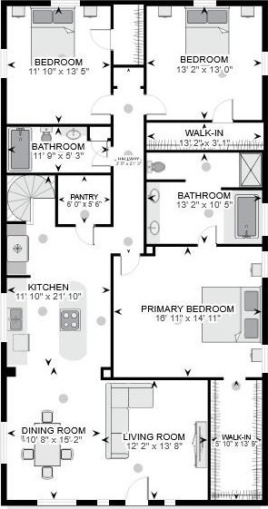 439 S Clark St, New Orleans, LA 70119 - home floor plan