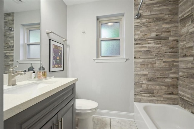 4709 Kawanee Ave, Metairie, LA 70006 - bathroom featuring vanity, toilet, baseboards, and shower / bathtub combination