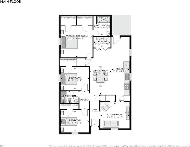 1319 Granada Dr, New Orleans, LA 70122 - home floor plan