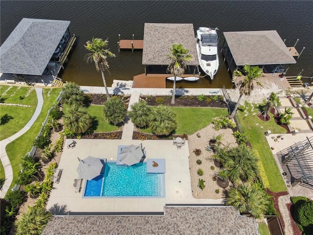 2097 S Lakeshore Blvd, Slidell, LA 70461 - bird's eye view of a pool area and a large body of water