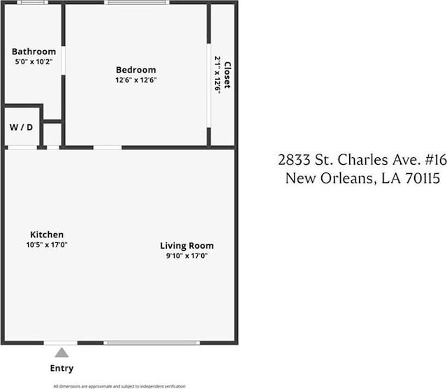 2833 St Charles Ave Unit 16, New Orleans, LA 70115 - property floor plan