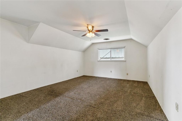 6301 Schouest St, Metairie, LA 70003 - additional living space featuring carpet floors, lofted ceiling, and a ceiling fan