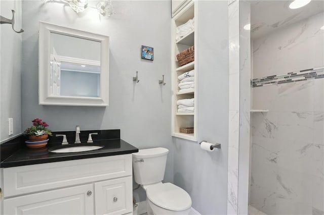 1427 Leontine St New O, Unit New O, New Orleans, LA 70115 - bathroom with vanity, toilet, and a marble finish shower
