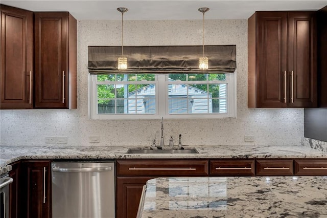 212 Nelson Dr, River Ridge, LA 70123 - kitchen featuring dishwasher, a sink, plenty of natural light, and decorative backsplash