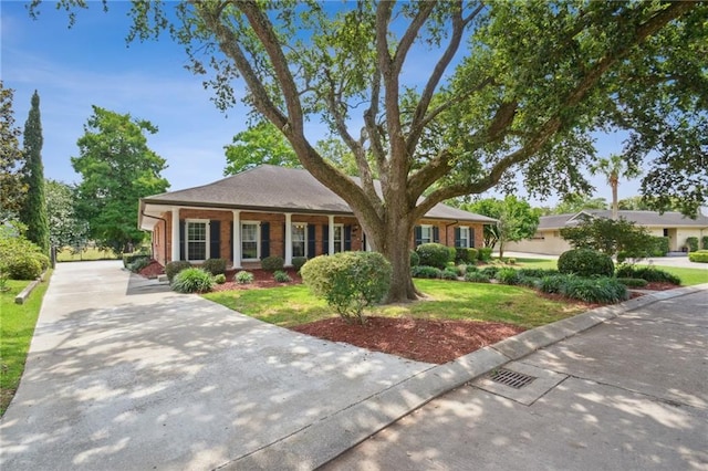 653 Fairfield Ave, Gretna, LA 70056 - view of front of house featuring a front yard, concrete driveway, and brick siding