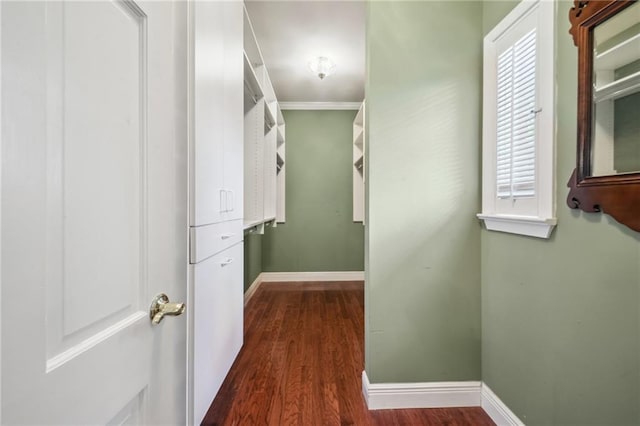 653 Fairfield Ave, Gretna, LA 70056 - hallway with dark wood-style floors and baseboards