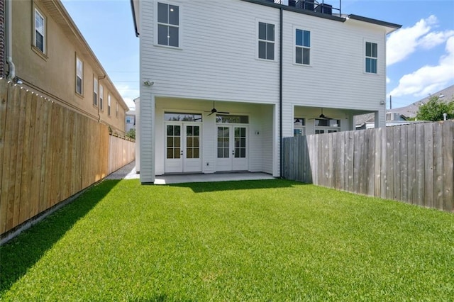 325 Focis St, Metairie, LA 70005 - back of house with french doors, ceiling fan, and a patio