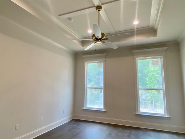 1337 Avenue Lacroix Ave, Lacroix, Covington, LA 70433 - spare room featuring plenty of natural light, crown molding, coffered ceiling, a smoke detector, and baseboards