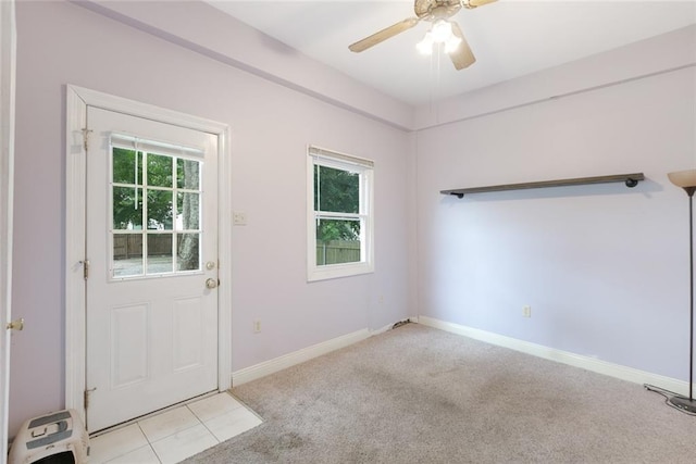 5655 Hawthorne Pl, New Orleans, LA 70124 - unfurnished room featuring ceiling fan, light colored carpet, and baseboards