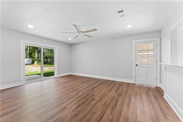 602 Susan Dr, Hammond, LA 70403 - unfurnished room with wood finished floors, ceiling fan, recessed lighting, and baseboards