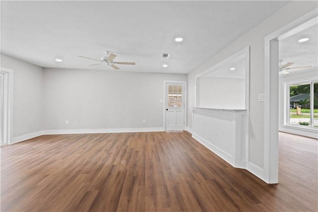 602 Susan Dr, Hammond, LA 70403 - spare room featuring ceiling fan, wood finished floors, recessed lighting, and baseboards