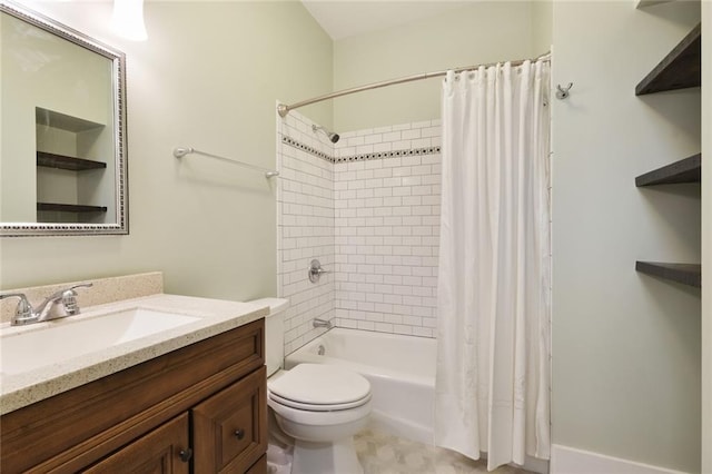 304 Henry Clay Ave, New Orleans, LA 70118 - bathroom featuring vanity, toilet, and shower / tub combo with curtain