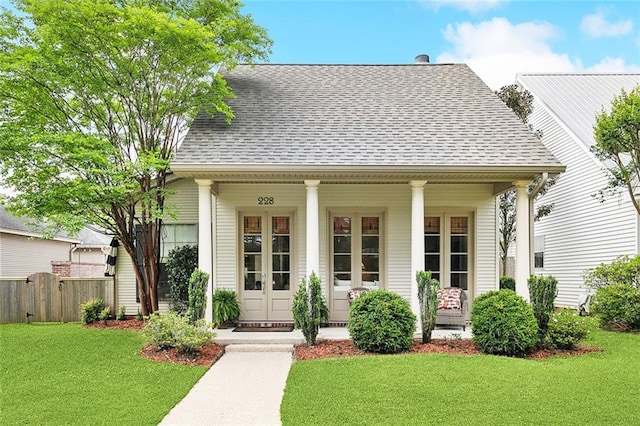 228 Shady Pond Ln, Covington, LA 70435 - view of front of house with roof with shingles and covered porch