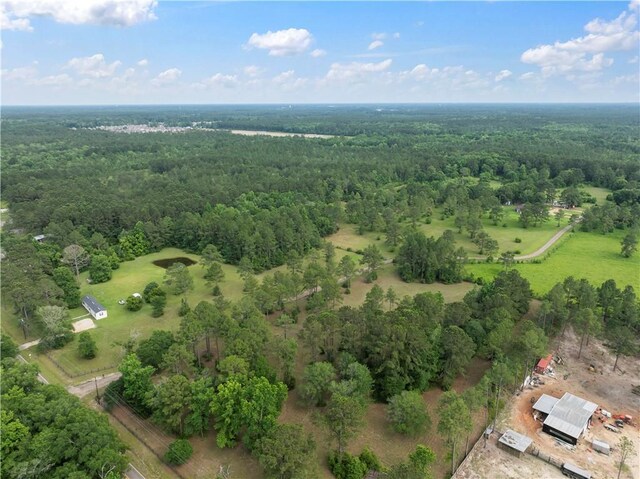 15488 Lake Ramsey Rd, Covington, LA 70435 - aerial overview of property's location with a heavily wooded area