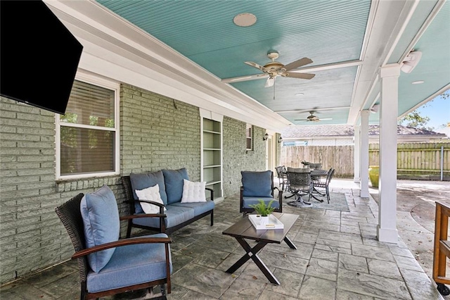920 Bonnabel Blvd, Metairie, LA 70005 - view of patio featuring outdoor dining space, a ceiling fan, and an outdoor living space
