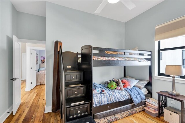1039 Verret St, New Orleans, LA 70114 - bedroom with wood finished floors and a ceiling fan