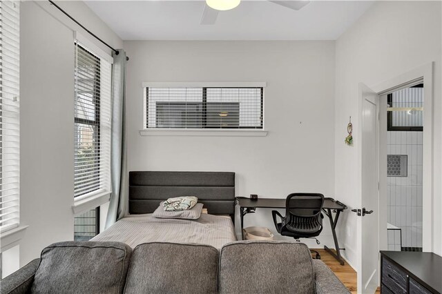 1039 Verret St, New Orleans, LA 70114 - bedroom with wood finished floors and a ceiling fan