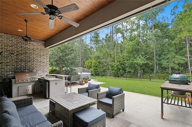 596 Blue Heron Ln, Madisonville, LA 70447 - view of patio with an outdoor living space and ceiling fan