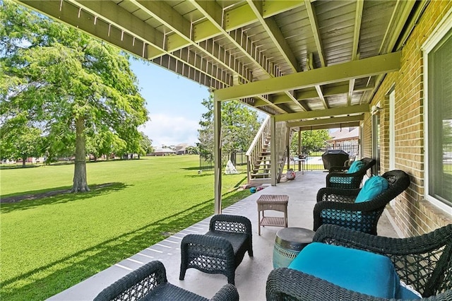 3740 Lake Lynn Dr, Gretna, LA 70056 - view of patio / terrace featuring stairs and an outdoor hangout area