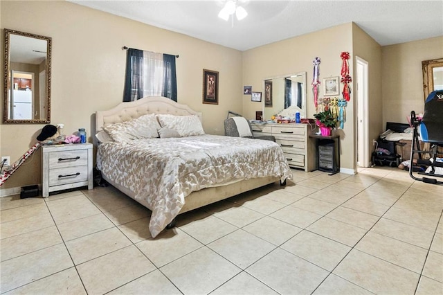 1656 Buccola Ave, Marrero, LA 70072 - bedroom featuring light tile patterned floors, baseboards, and ceiling fan