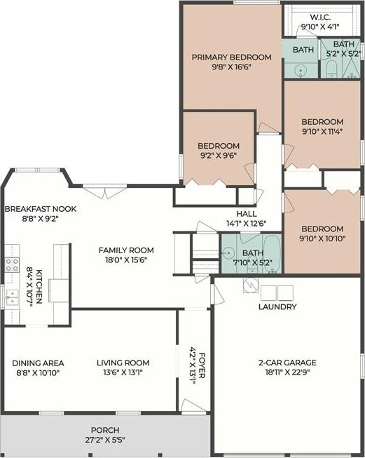 1113 Linwood Ave, Metairie, LA 70003 - floor plan / room layout