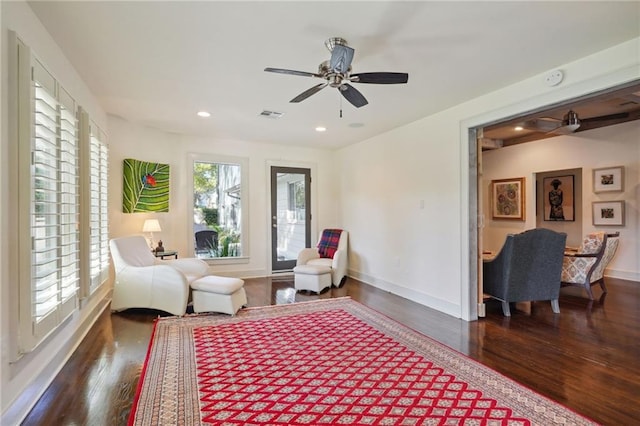 1141 Allen Toussaint Blvd, New Orleans, LA 70124 - sitting room featuring wood finished floors, ceiling fan, recessed lighting, and baseboards
