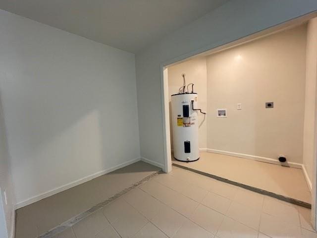 2120 Killington Dr, Harvey, LA 70058 - washroom with electric water heater, hookup for an electric dryer, and washer hookup
