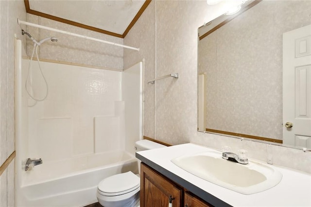 12175 Reid Rd, Amite, LA 70422 - bathroom with toilet, vanity, and shower / tub combination