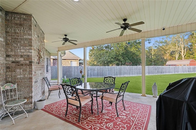 39602 E Tiger Loop, Ponchatoula, LA 70454 - view of patio with ceiling fan and outdoor dining space