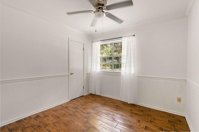 71164 Clipper Pl, Abita Springs, LA 70420 - empty room with wood finished floors, crown molding, ceiling fan, and baseboards