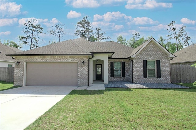 39593 Fly Creek Rd, Ponchatoula, LA 70454 - french country inspired facade featuring a garage, brick siding, concrete driveway, and a shingled roof