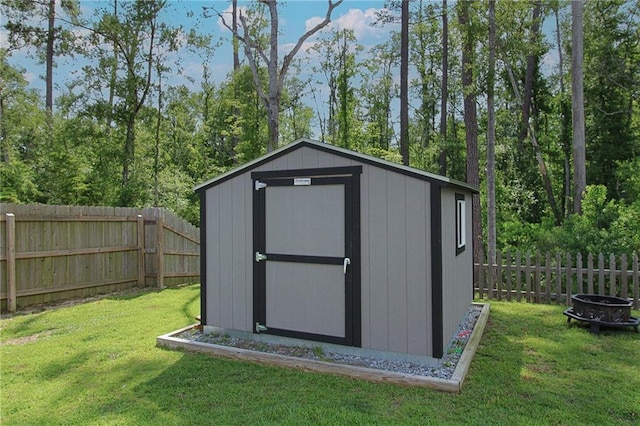 39593 Fly Creek Rd, Ponchatoula, LA 70454 - view of shed featuring an outdoor fire pit
