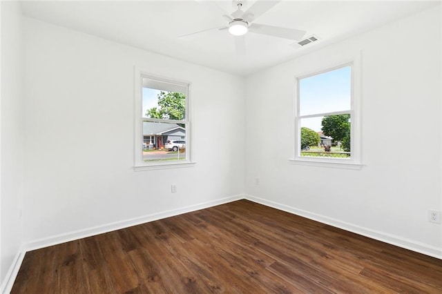 1221 Gaudet Dr, Marrero, LA 70072 - unfurnished room with dark wood-style flooring and ceiling fan