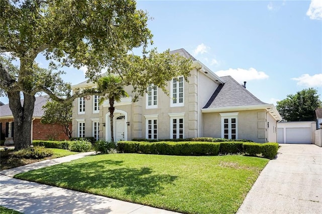 2442 Killdeer St, New Orleans, LA 70122 - view of front of property featuring a front lawn, brick siding, and roof with shingles