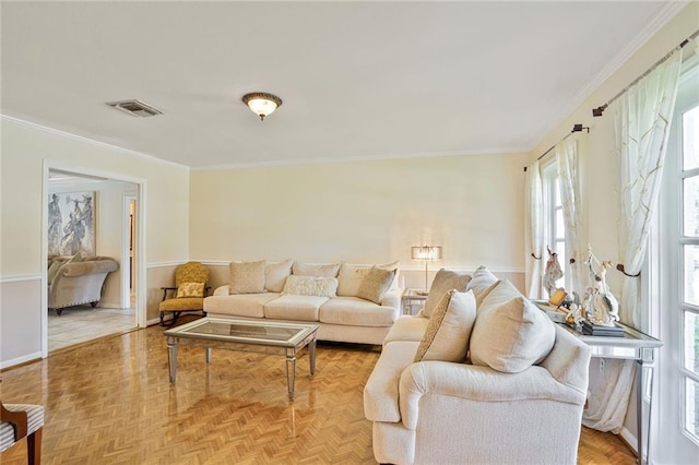 2442 Killdeer St, New Orleans, LA 70122 - living room with ornamental molding and baseboards